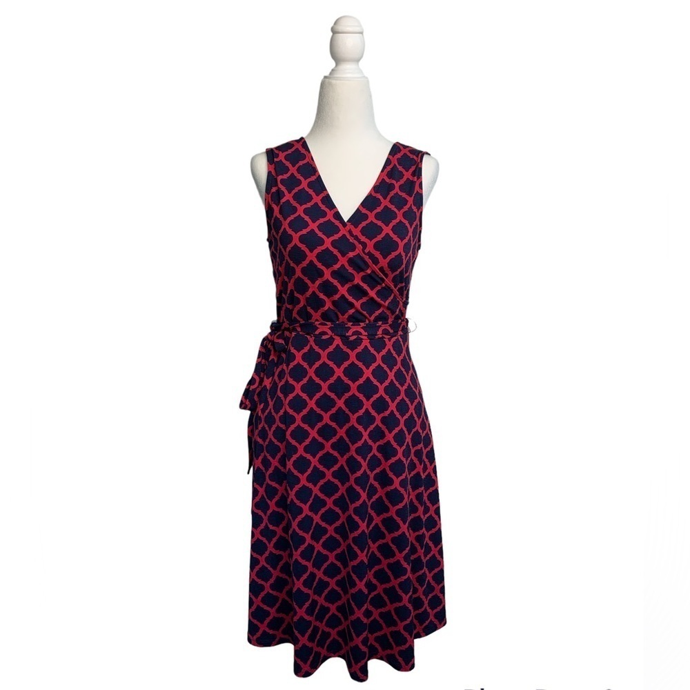 41 Hawthorn Kassidy Navy Pink Faux Wrap Dress sz S